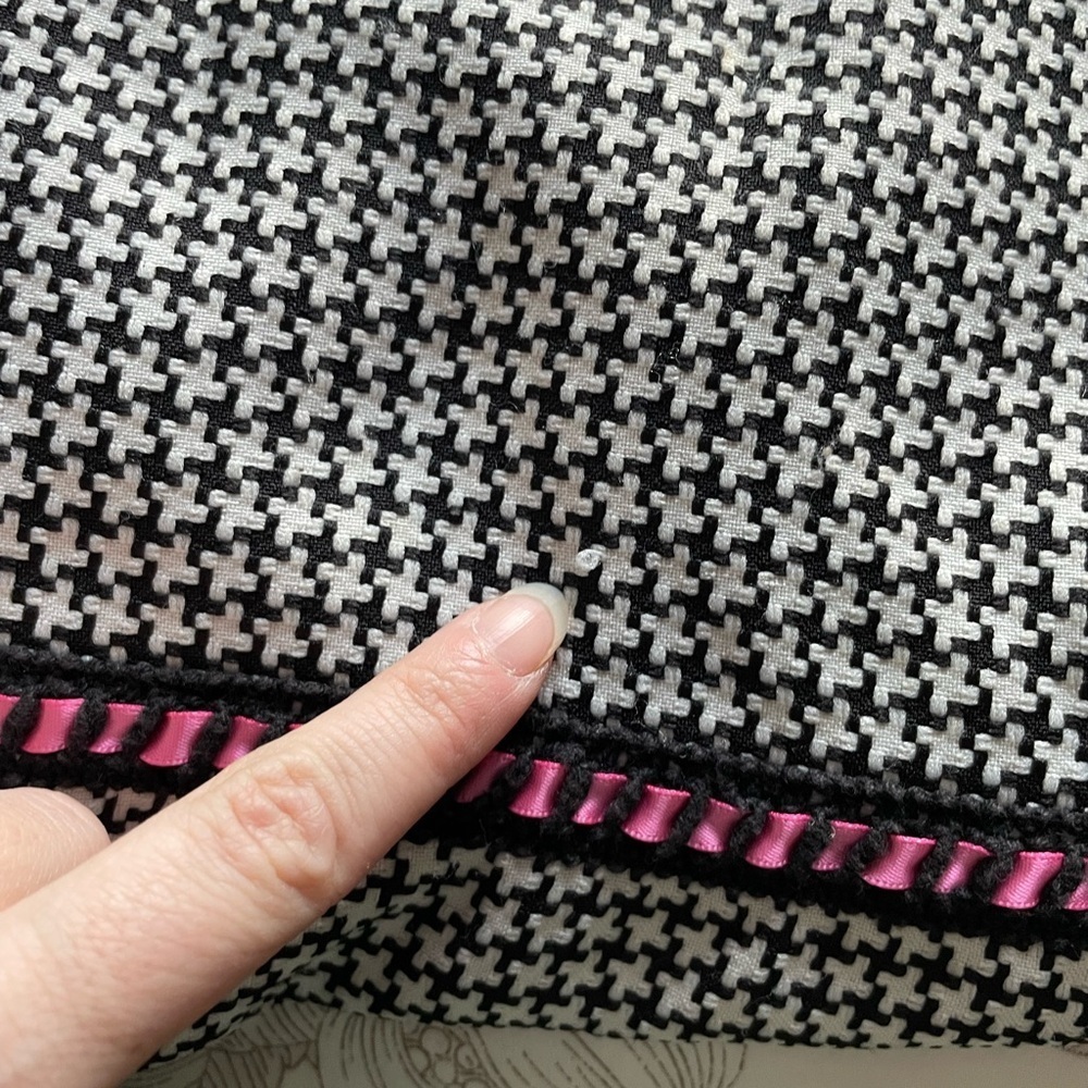 Vintage Tweed Pink Ribbon Pencil Skirt 6 Office Siren Coquette Clueless Academia - Picture 3 of 8